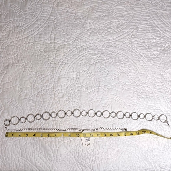 New Silver Circle Link Belt One Size Adjustable 
Y2K Bohemian Boho - Picture 10 of 10